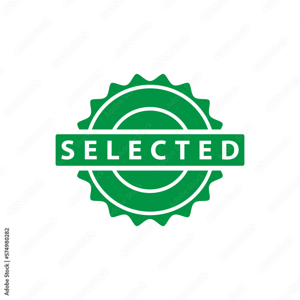 Selected stamp icon vector logo design template Selected stamp icon vector logo design template
