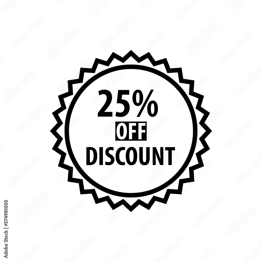 25% off discount stamp icon vector logo design template 25% off discount stamp icon vector logo design template