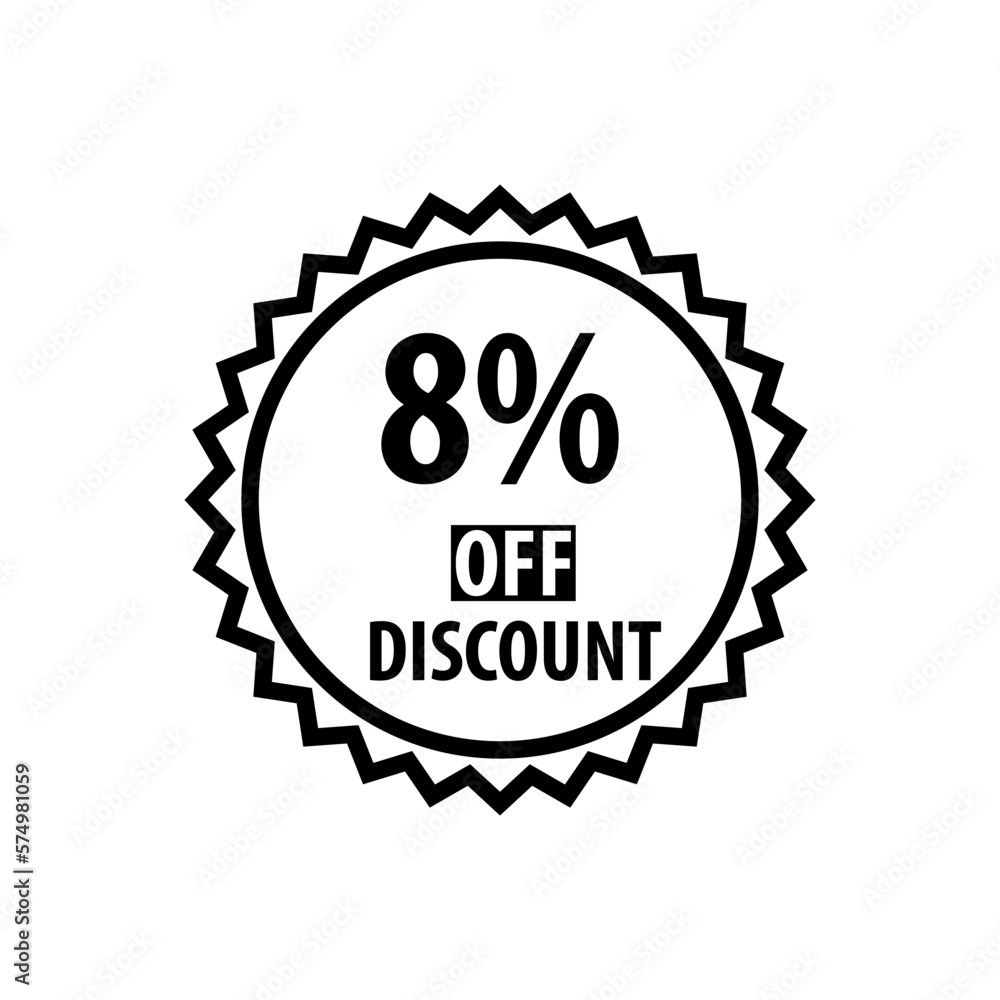 25% off discount stamp icon vector logo design template