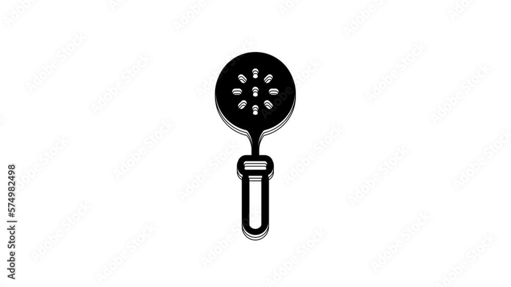 Black Spatula icon isolated on white background. Kitchen spatula icon. BBQ spatula sign. Barbecue and grill tool. 4K Video motion graphic animation Black Spatula icon isolated on white background. Kitchen spatula icon. BBQ spatula sign. Barbecue and grill tool. 4K Video motion graphic animation
