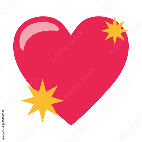 Sparkling Heart isolated vector logo icon design emoji
