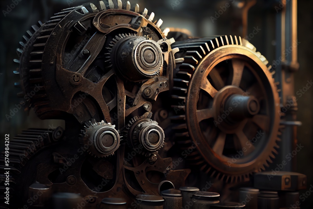 Mechanical Gears Mechanics. Generative AI Mechanical Gears Mechanics. Generative AI