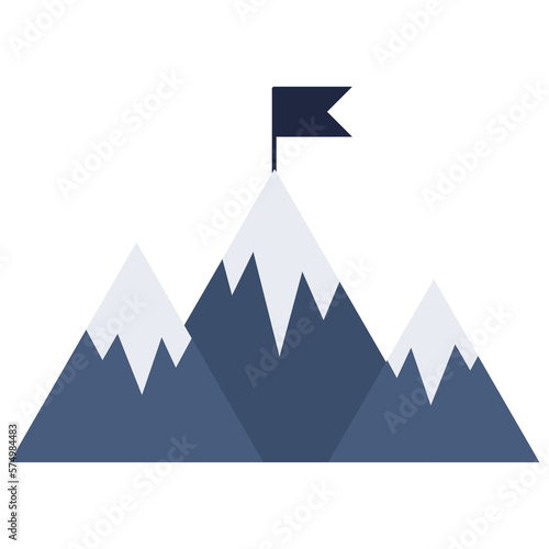 blue and white business mission presentation flat icon symbol