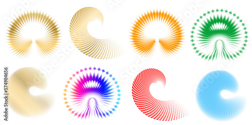 Design elements symbol Editable color halftone frame dot circle pattern on white background. Vector illustration eps 10 frame with black random dots. Round border Icon using halftone circle dots textu