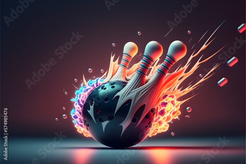 Creative poster of bowling