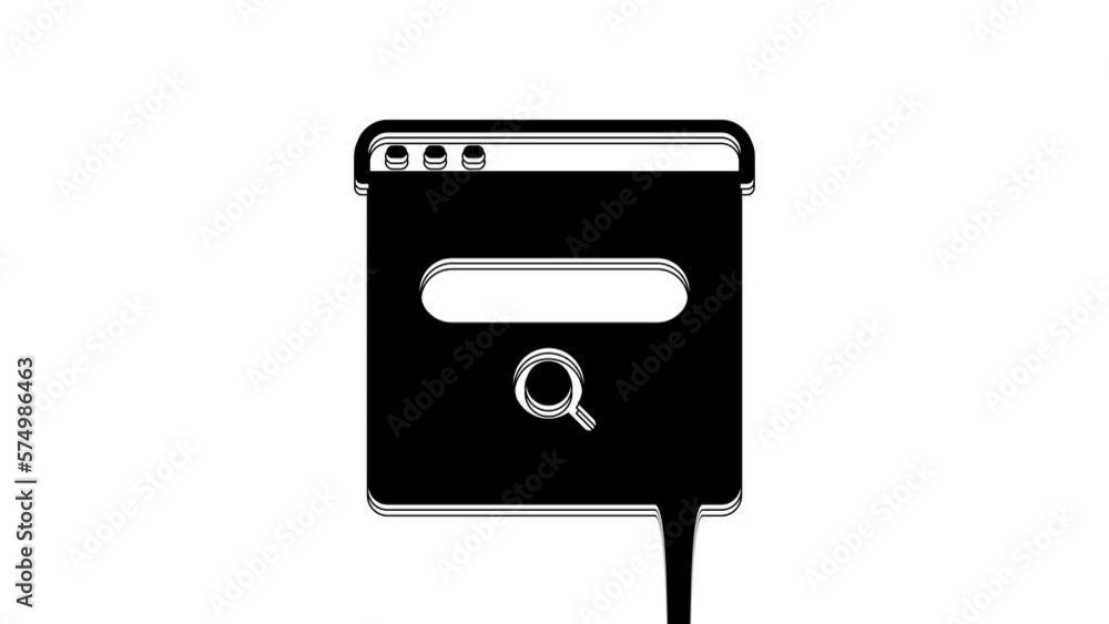 Black Search engine icon isolated on white background. 4K Video motion graphic animation Black Search engine icon isolated on white background. 4K Video motion graphic animation