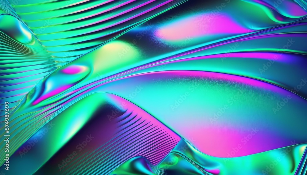 Holographic abstract background, 1980's theme. Wavefront technique