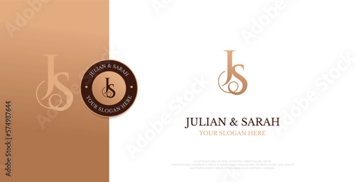Wedding Logo Initial JS Logo Design Vector