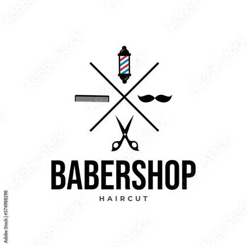 logotype for barbershop vector template