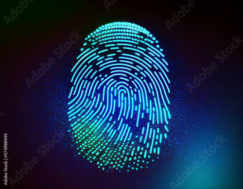 Fingerprint Biometric Authentication,Digital Security Concept. 
Thumb Scan,Fingerprint Scanner, Biometric Access Control, Digital Security And Identification. 