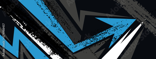 Sport car decal abstract geometric style. Geometric blue grey pattern vector illustration