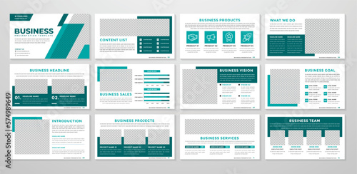 simple business presentation template with minimalist concept and modern style use for business annual report and proposal