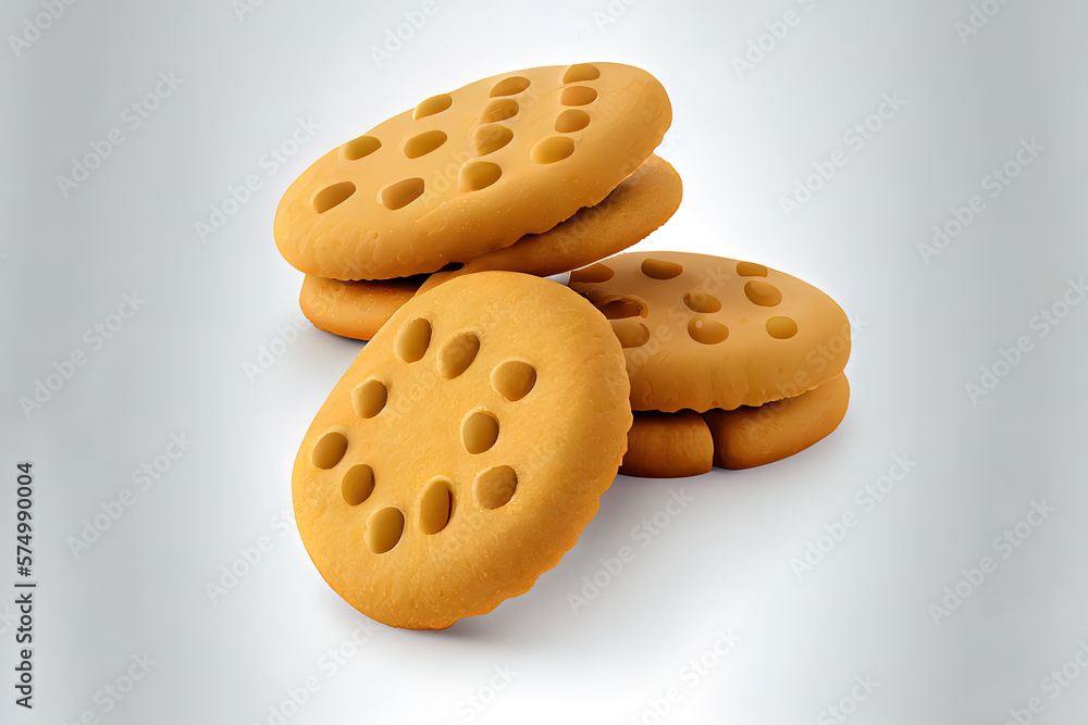 Dog biscuits isolated on white background. Generative Ai Dog biscuits isolated on white background. Generative Ai