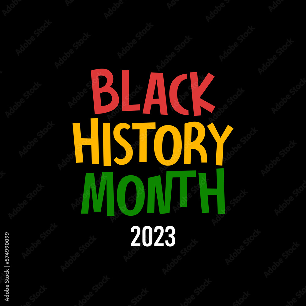 Black history month typography 2023. Minimalist vector illustration. Usable for banner, flyer, social media post, pamphlet, and background. February