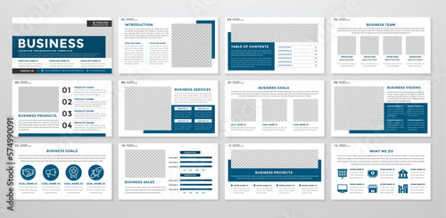 simple business presentation template with minimalist concept and modern style use for business annual report and proposal