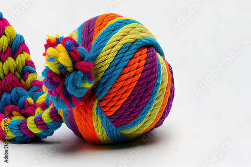 Wallpaper Mural Dog toy - colorful cotton rope for games, isolated on white background with copy space, realistic. Generative Ai Torontodigital.ca