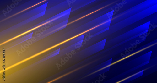 3D blue yellow techno abstract background overlap layer on dark space with high speed effect concept decoration. Graphic design element dynamic motion style for banner flyer, card, or brochure cover