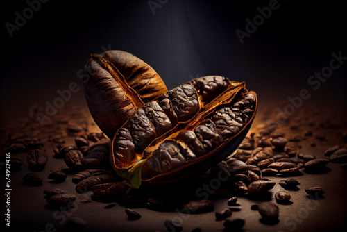 Quality roasted coffee beans Generative AI
