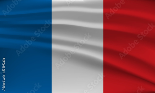 Flag of France, with a wavy effect due to the wind.