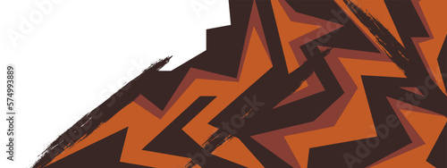 Stylish orange and brown sports banner background design. Geometric pattern vector illustration