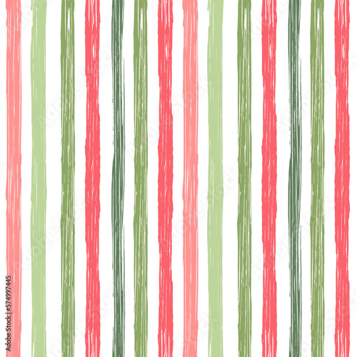 Spring stripe pattern, pink and green girly stripe seamless background, texture brush strokes. vector grunge stripes, abstract floral lines backdrop