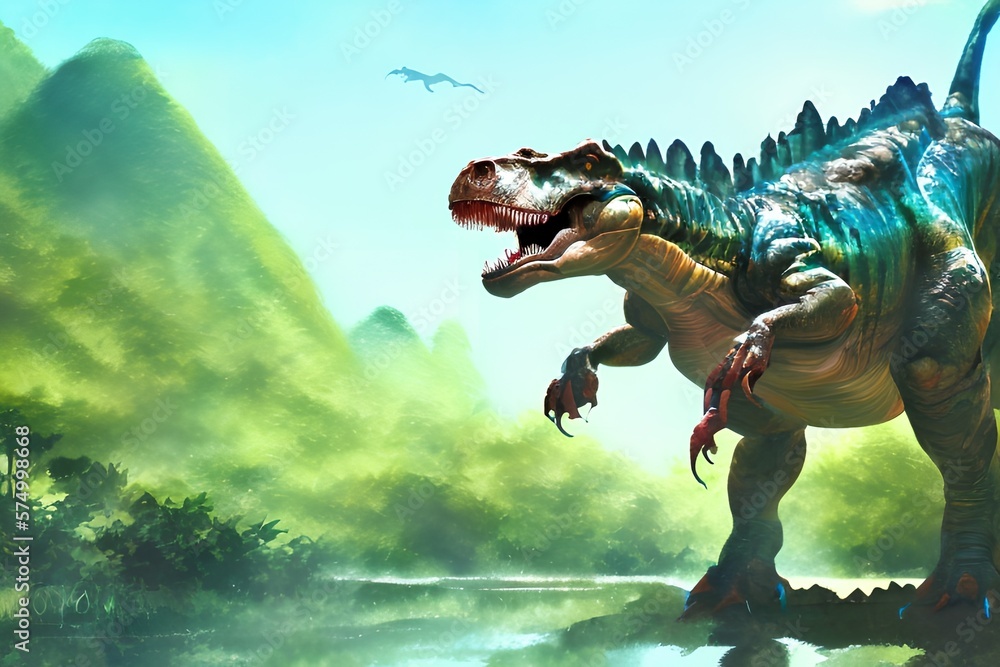 Dinosaur, Generative AI Illustration