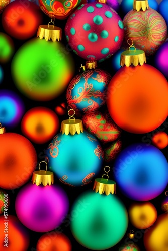 Colorful Ornaments, Generative AI Illustration