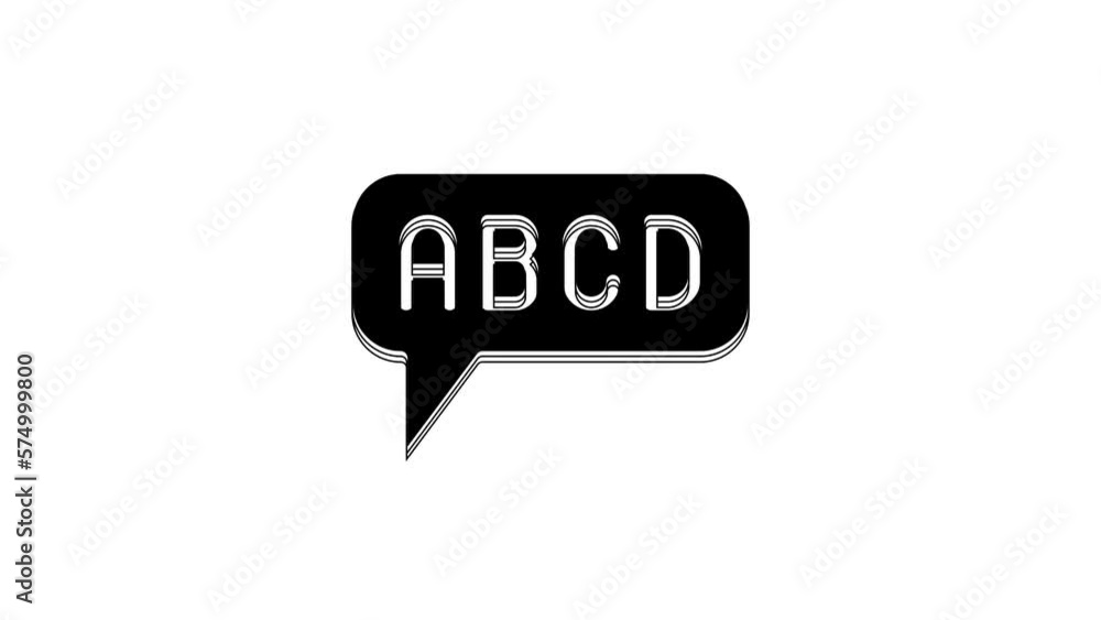 Black Alphabet icon isolated on white background. 4K Video motion graphic animation Black Alphabet icon isolated on white background. 4K Video motion graphic animation