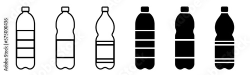 Plastic bottle white icon set, vector design illustration