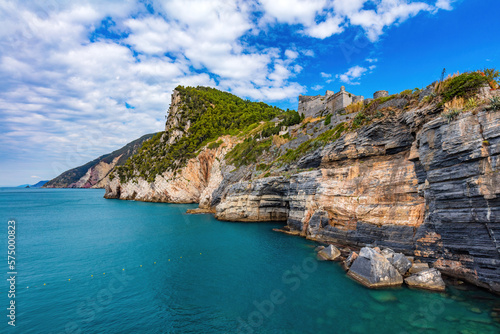 Porto Venere coast with Byron's Grotto and Doria castle in Italy © Photocreo Bednarek