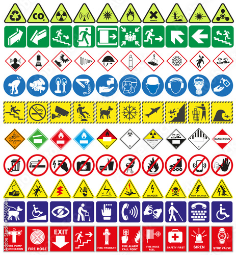 The most common signs. Used in various industries around the world.