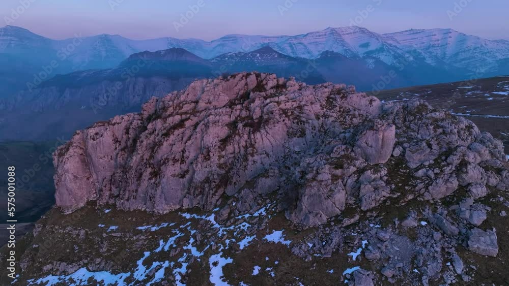 Winter landscape, aerial view from a drone in the Alto del Caracol between Vega de Pas and San Roque de Riomiera. Valle del Miera, in the Valles Pasiegos. Cantabria, Spain, Europe Winter landscape, aerial view from a drone in the Alto del Caracol between Vega de Pas and San Roque de Riomiera. Valle del Miera, in the Valles Pasiegos. Cantabria, Spain, Europe