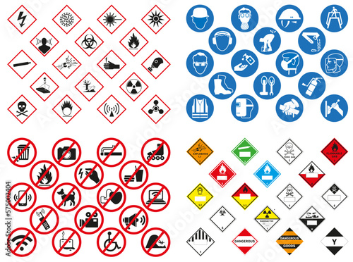 A set of signs on a white background that help keep you healthy at work. Vector graphics.