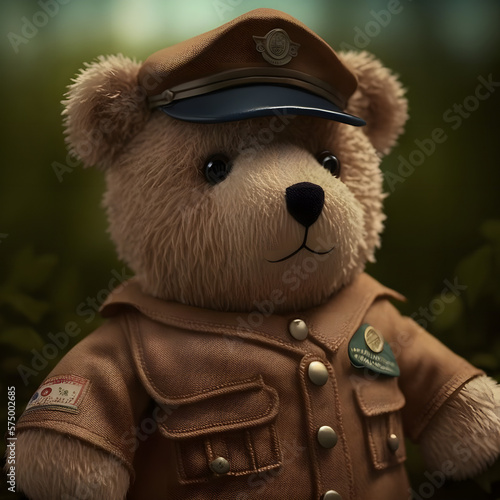 Ultra realistic photo realictic sharp focus ultra of tedy bear using clothes photo