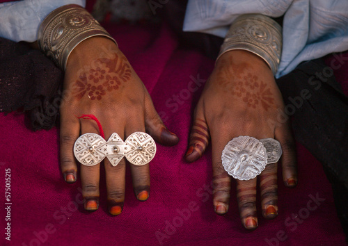 Woman with Tuareg rings on the fingers, Tripolitania, Ghadames, Libya photo