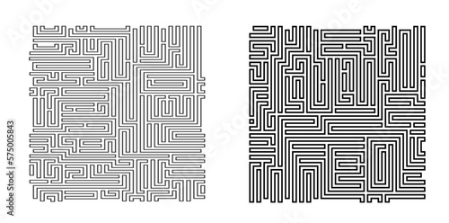 Set Abstract vector background design with maze mosaic texture. Good cover for book on psychology, creative problem solving, logical thinking, study of human relations