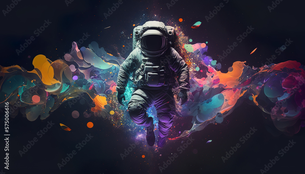 Fototapeta premium Astronaut in the space, Generative AI