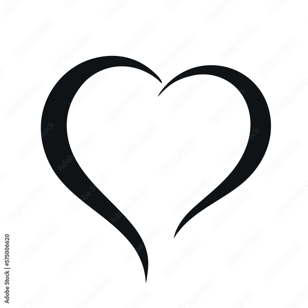 Open Heart - abstract, outline illustration. Love vector pictogram, isolated on white background. Open Heart - abstract, outline illustration. Love vector pictogram, isolated on white background.