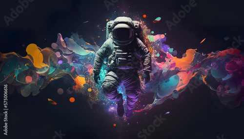 Astronaut in the space  Generative AI