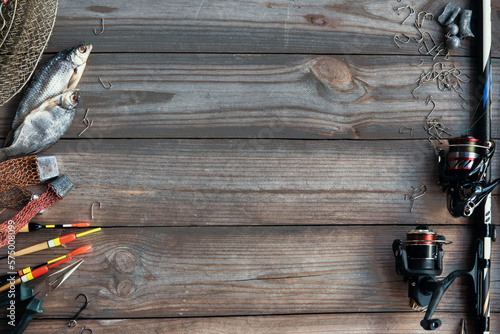 Φωτογραφία Fishing tackle background