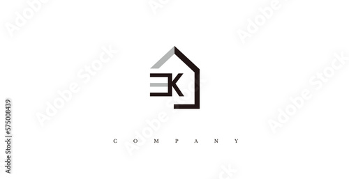 Initial K Real Estate Logo Design Vector photo