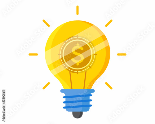 lightbulb with dollar sign, innovative, creative ideas, concept of idea make money.