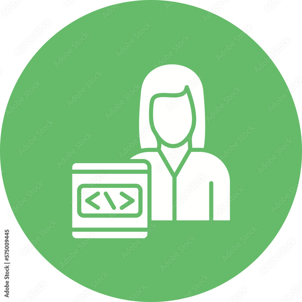 Developer Female Icon Developer Female Icon