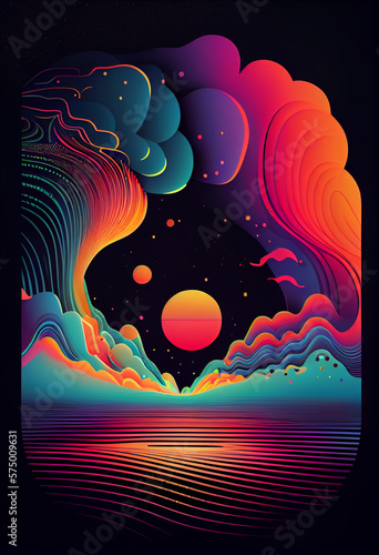 nautical galaxy,ethereal,drawing light psychedelic colors,gradients,neon light