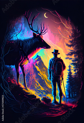 Rangers hunting, majestic elk, wooded hillside, fragrant breeze,