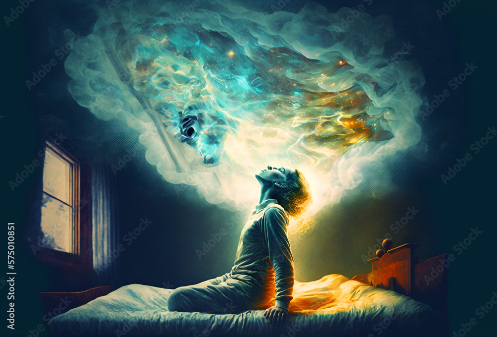 Astral Projection Concept Lucid Dream Illustration, Soul Travel