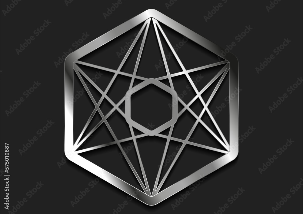 Metallic geometric hexagonal pattern abstract tech background Metallic geometric hexagonal pattern abstract tech background