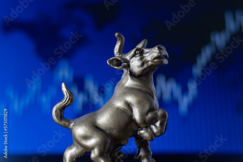 Bull market Investment chance. investor should to trade more than normal situation to make more capital gain or profit. photo