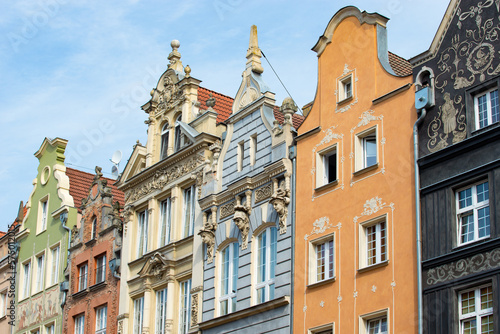 Old city of Gdansk with colorful buildings facades - Poland