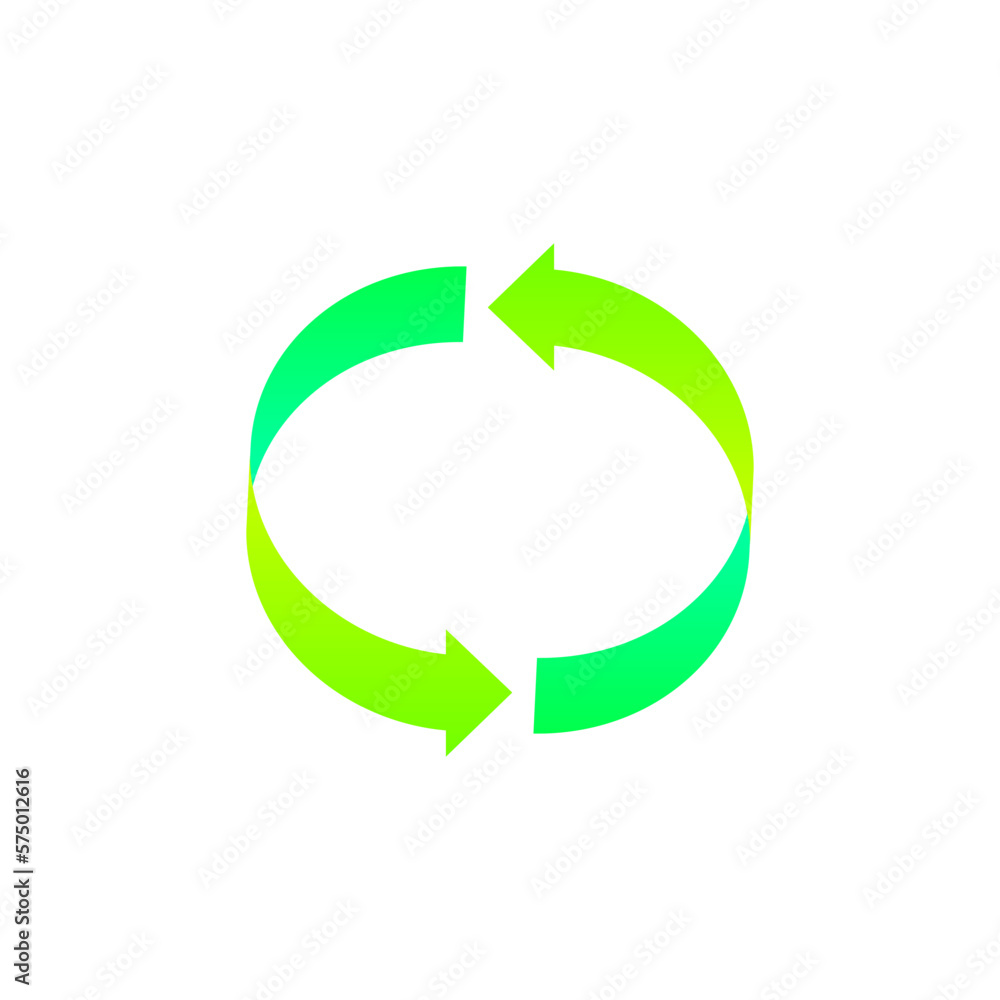 3D ribbon green round moving rotation sign icon. 360 rotation arrows Sign 3D ribbon green round moving rotation sign icon. 360 rotation arrows Sign